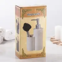 Дозатор для моющего средства с щёткой «Минимал», цвет чёрный