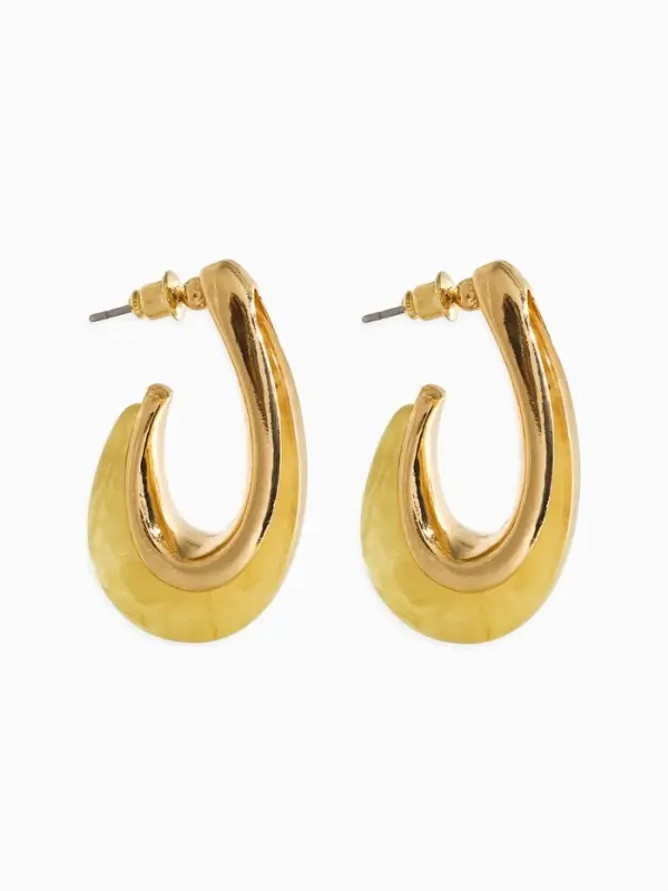 Серьги акрил &laquo;Петля&raquo;, жёлтые в золоте