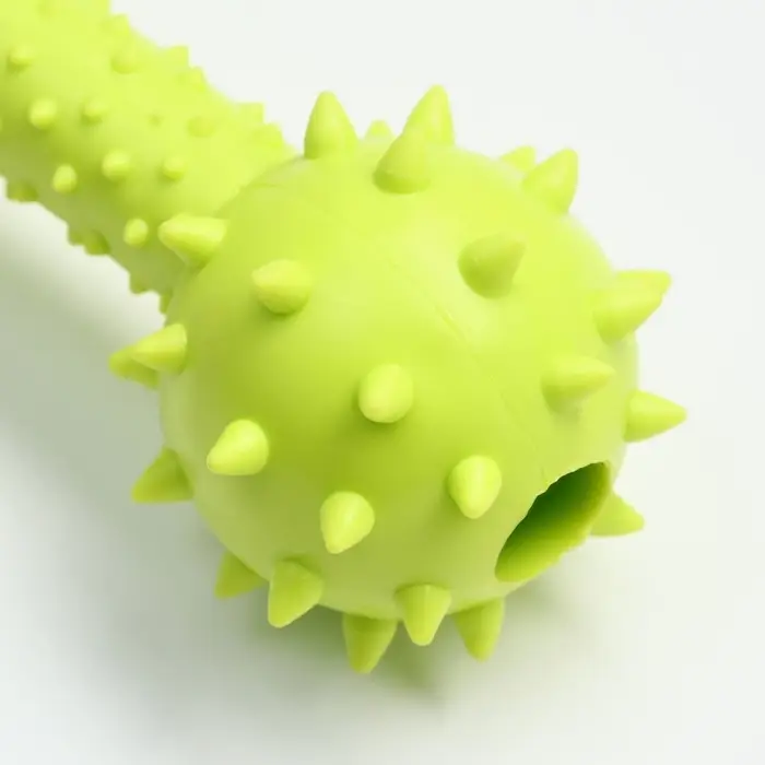 Жевательная игрушка для собак &laquo;Грозная гантель&raquo;, 15&times;5 см, салатовая