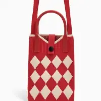 Сумка подр Ромбы, 12*4*17, отд на кнопке, дл ремень, красный Сумка подр Ромбы, 12*4*17, отд на кнопке, дл ремень, красный
