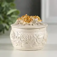 Шкатулка с розами, 6х6 см, перламутр