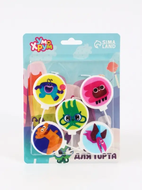 Свечи в торт, набор 5 шт, Ум и Хрум