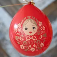 Воздушные шары латексные 12" &laquo;Русский стиль. Матрешки&raquo;, набор 15 шт.