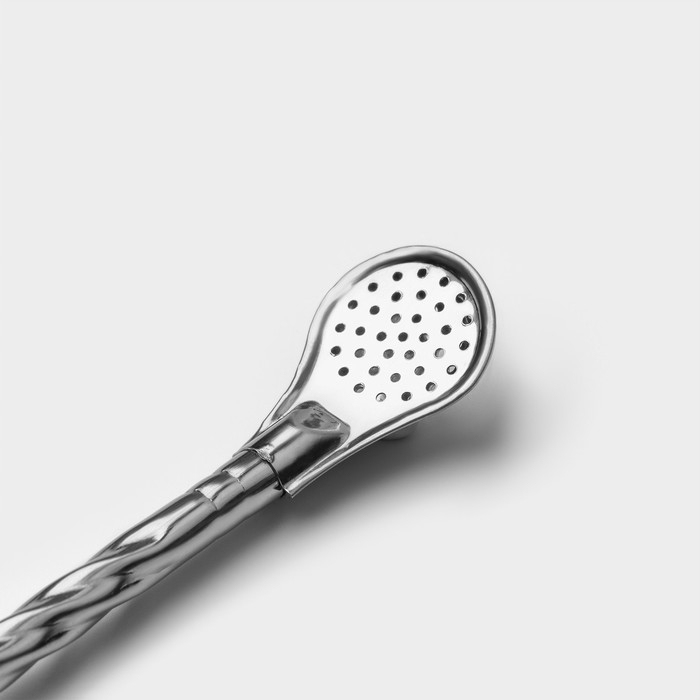 Бомбилья для чая Мате из нержавеющей стали, длина 17,5 см, цвет серебряный Бомбилья для чая Мате из нержавеющей стали, длина 17,5 см, цвет серебряный