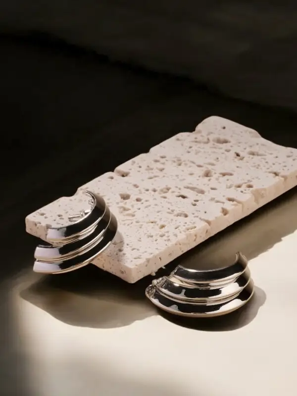 Серьги металл &laquo;Трио&raquo;, на увеличение, цвет серебро