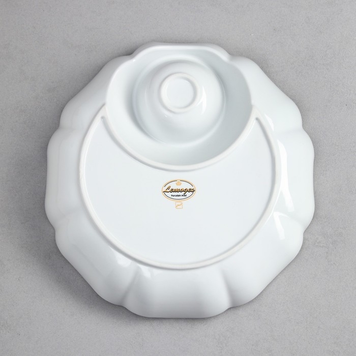 Блюдо для закусок, 2 л, золотая обводка, фарфор, Иран Блюдо для закусок, 2 л, золотая обводка, фарфор, Иран