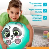 Мяч - прыгун с рожками &laquo;Панда&raquo;, d=45 см, бирюзовый
