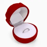 Футляр под кольцо, серьги &laquo;Роза&raquo;, бархатный, 6&times;5.5 см, красный