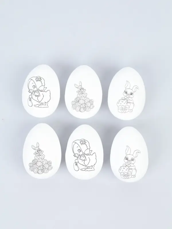 Набор для творчества "Пасхальные яйца" под роспись, набор 6 шт, пенопласт