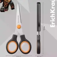 Ножницы ErichKrause Junior Protect Mine Block, 13 см, с чехлом и стикером, чёрный