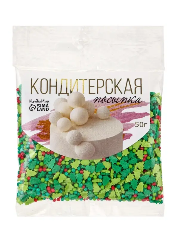 Посыпка кондитерская &laquo;Микс&raquo;, новогодняя, 50 г