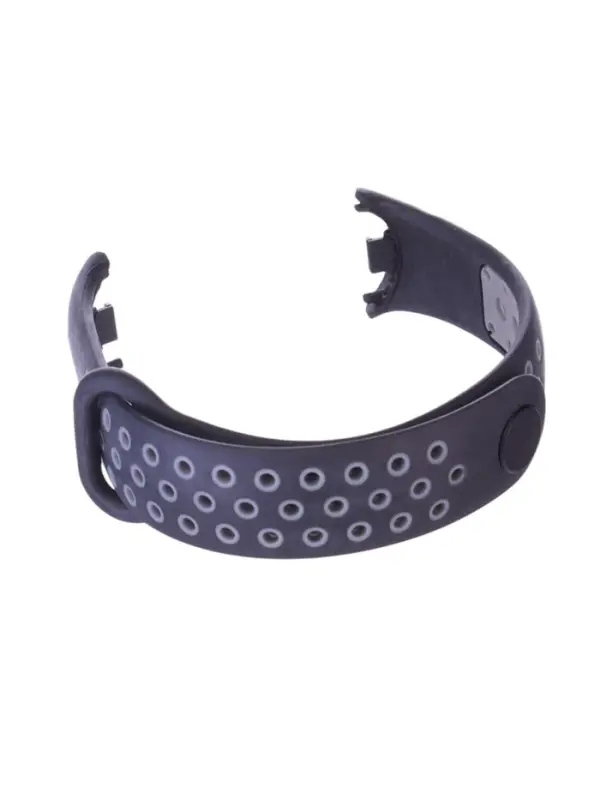 Ремешок для фитнес-браслета Mi Band 8/9 Luazon, с перфорацией, чёрный, серый