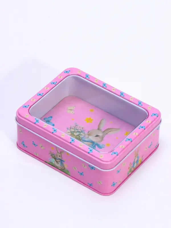 Шкатулка металлическая &laquo;Зайка с большим бантом и букетом&raquo;, 13.5&times;11&times;5 см