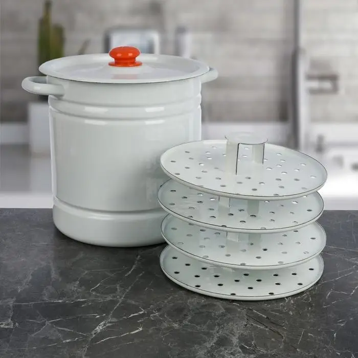 Мантоварка - позница эмалированная, 12 л, 4 вставки, цилиндрическая, белая Мантоварка - позница эмалированная, 12 л, 4 вставки, цилиндрическая, белая