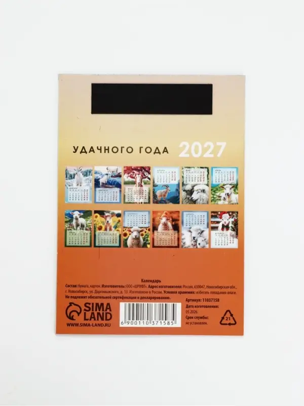 Календарь 2027, отрывной на магните &laquo;Фоторелистичный 2027&raquo; 9.5&times;13 см