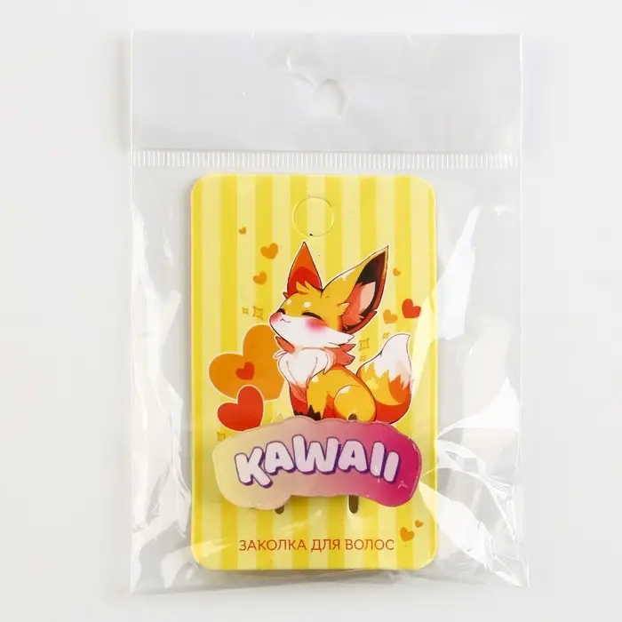 Заколки для волос на открытке Kawaii, 3,7 х 1,4 х 1 см Заколки для волос на открытке Kawaii, 3,7 х 1,4 х 1 см