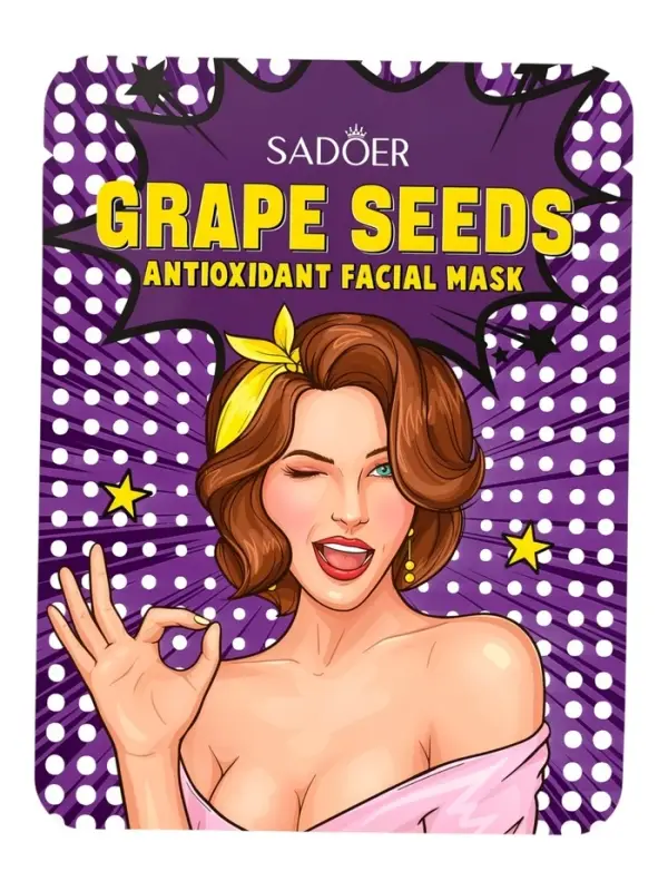 Маска тканевая антиоксидантная для лица с маслом косточек винограда, 25 г