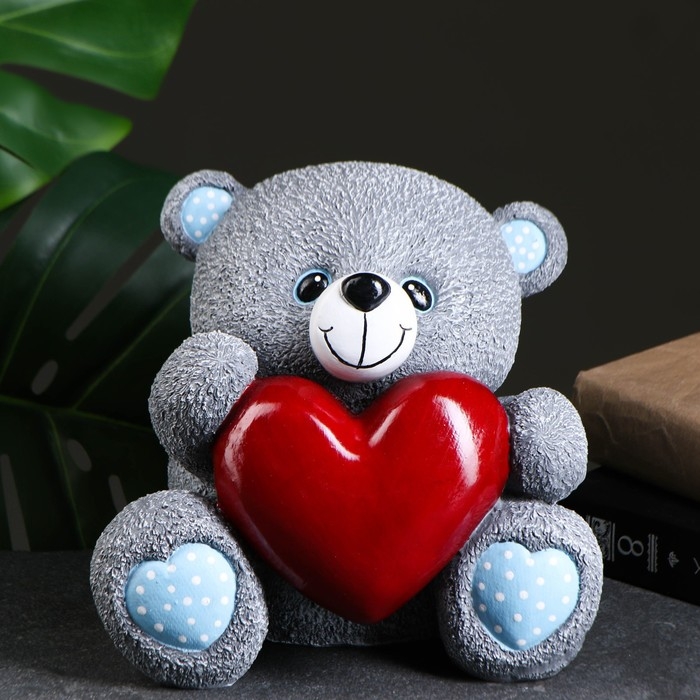 Копилка Копилка "Мишка с сердцем" серый 20х18х20см