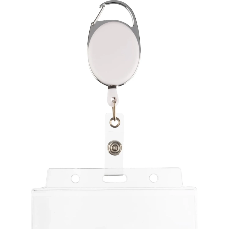 Держатель для бейджа Комус с рулеткой белый (без бейджа) 1шт