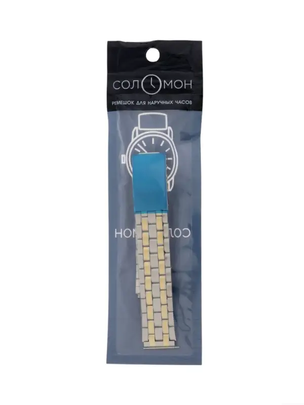 Ремешок для часов &laquo;Соломон&raquo;, 18 мм, металл, длина 18 см, цвет золото-хром