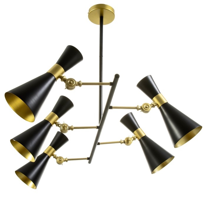 Люстра Люстра "Бьянка" 5хЕ14 40Вт 5хG4 20Вт черно-золотой 70х70х30 см BayerLux