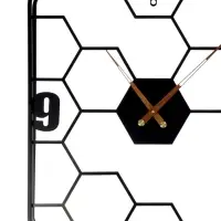 Часы настенные интерьерные &laquo;Соты&raquo;, серия:, Лофт, бесшумные, плавный ход, 58&times;58 см, чёрные, от батарейки 1&times;АА