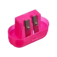 Точилка ErichKrause Case Duo Neon, 2 отверстия, с контейнером, МИКС