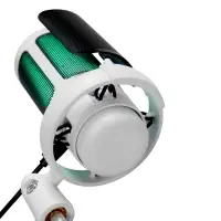 Микрофон конденсаторный для ПК, USB, пантограф, поп-фильтр, подсветка, шумоподавление, белый