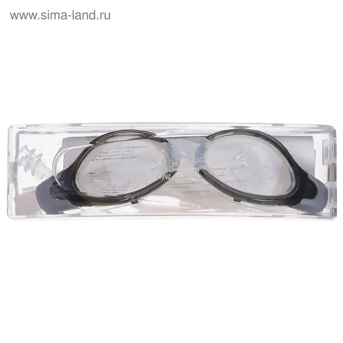 Очки для плавания ONLYTOP, беруши, МИКС