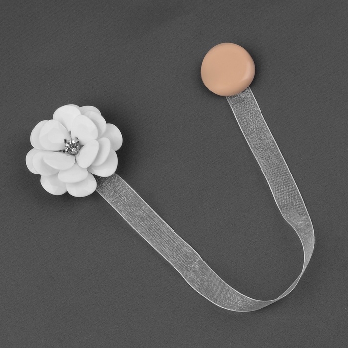 Подхват для штор «Пион», d = 5 см, цвет белый Подхват для штор «Пион», d = 5 см, цвет белый