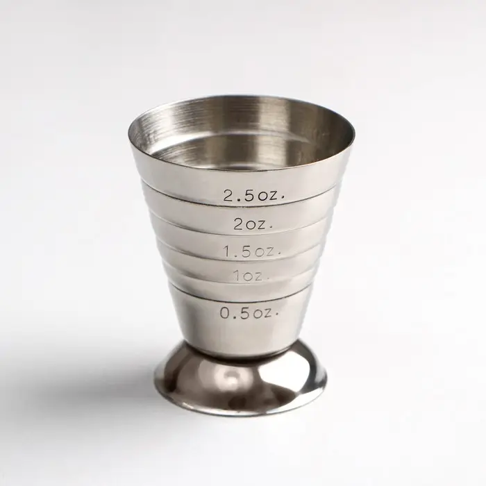 Джиггер &laquo;Металлик&raquo;, 15/75 мл, с мерными делениями, нержавеющая сталь, серебристый