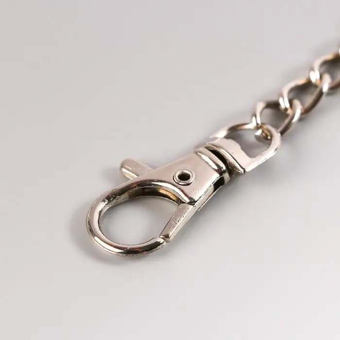 Цепочка д/ключей с карабином на кольце, серебристая 0,7х34,5 см Цепочка д/ключей с карабином на кольце, серебристая 0,7х34,5 см