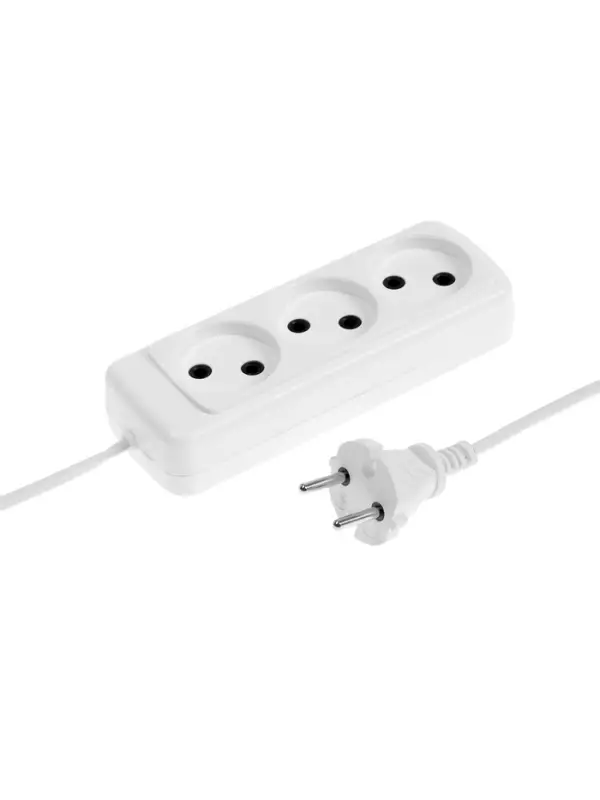 Удлинитель СТАРТ УХ6-103, 3 розетки, 3 м, 6 А, ШВВП, с заземлением, белый