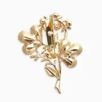 Брошь &laquo;Цветок Трилистник&raquo;, розовая в золоте