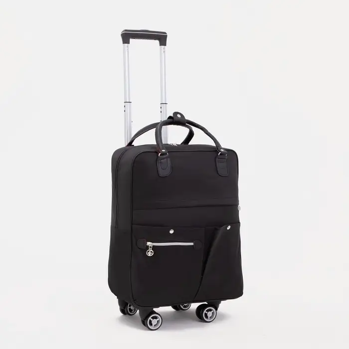 Сумка дорожная 2 в 1 на 4 колёсах 20", отдел на молнии, 4 наружных кармана, чёрная
