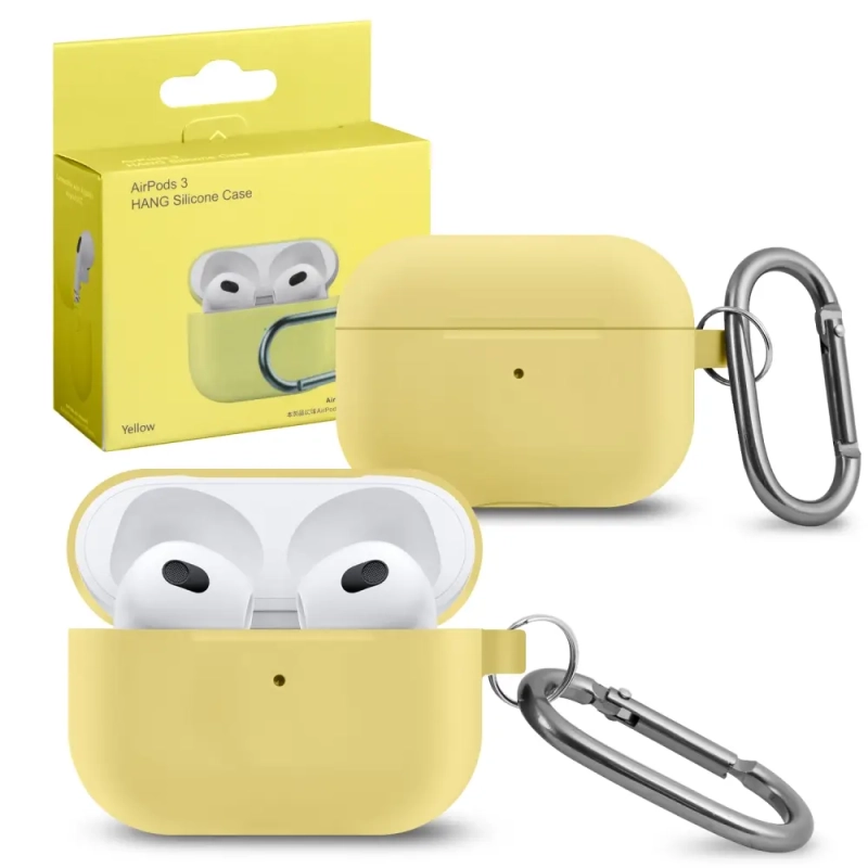 Чехол APods 3 Hang Silicon Case с карабином yellow
