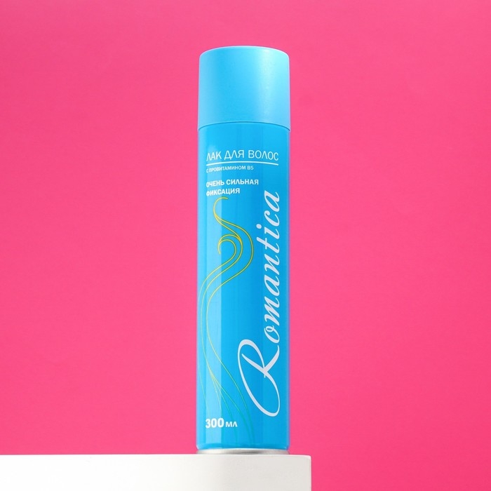 Лак Романтика, очень сильная фиксация, с провитамином B5, 300 мл Лак Романтика, очень сильная фиксация, с провитамином B5, 300 мл