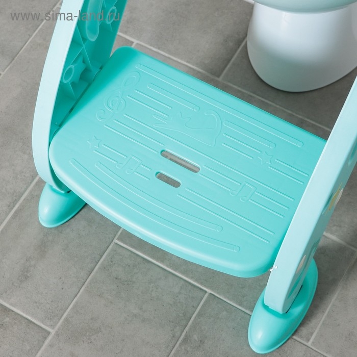 Детская накладка - сиденье на унитаз, мягкое, со ступенькой, цвет бирюзовый Детская накладка - сиденье на унитаз, мягкое, со ступенькой, цвет бирюзовый
