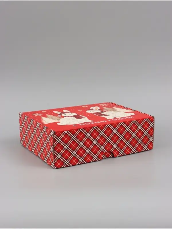 Коробка подарочная, самосборная &laquo;Новогодний подарок&raquo;,30.7&times;22&times;9.5 см