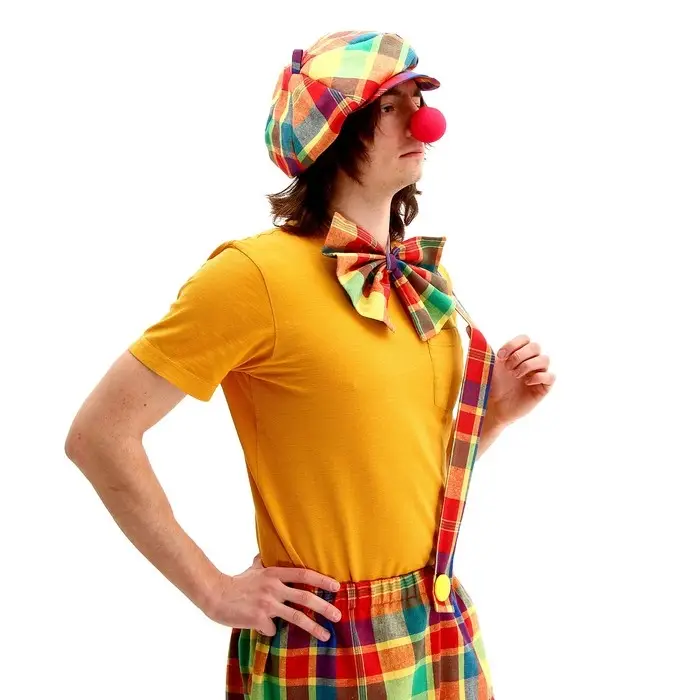 Карнавальный костюм «Клоун с бабочкой», цветная клетка, р. 48-56 Карнавальный костюм «Клоун с бабочкой», цветная клетка, р. 48-56