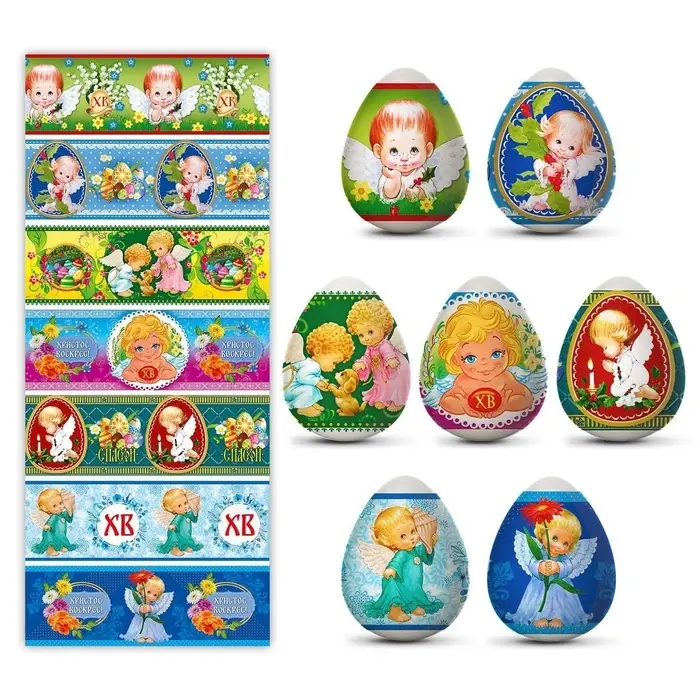Пасхальная термоусадочная плёнка &laquo;Ангелочки&raquo;, на 7 яиц
