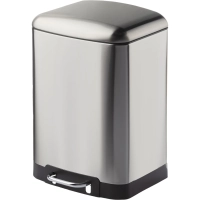 Ведро мусорное с педалью и доводчиком Luscan 12л,матов., прямоуг,нерж сталь