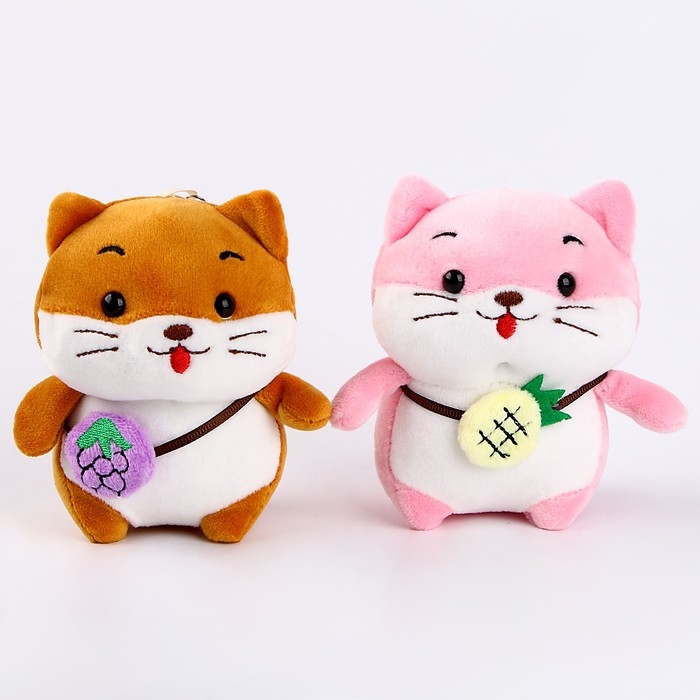 Мягкая игрушка &laquo;Хомяк с фруктиком&raquo; на брелоке, 12 см, цвета МИКС