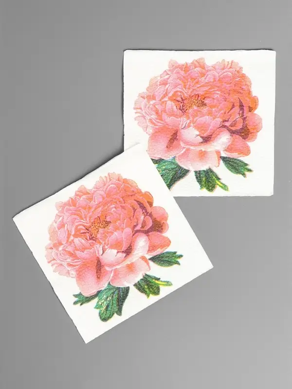 Салфетки бумажные Гармония цвета многоцветие Салфетки бумажные Гармония цвета многоцветие "Пион розовый", 24*24 см 50 листов