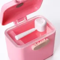 Контейнер для хранения детского питания 150 мл., с ложкой, розовый