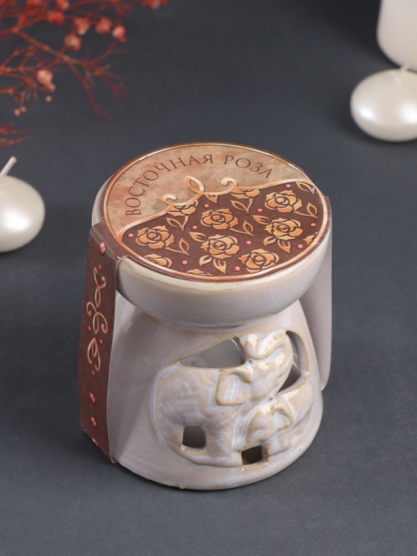 Набор: аромалампа для эфирных масел, мелтсы из воска ароматические «Слон со слонёнком», светлый беж, 10×10×9 см Набор: аромалампа для эфирных масел, мелтсы из воска ароматические «Слон со слонёнком», светлый беж, 10×10×9 см