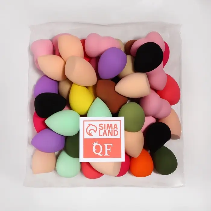 Спонж для макияжа, 6×4 см, фасовка – 50 шт., МИКС Спонж для макияжа, 6×4 см, фасовка – 50 шт., МИКС