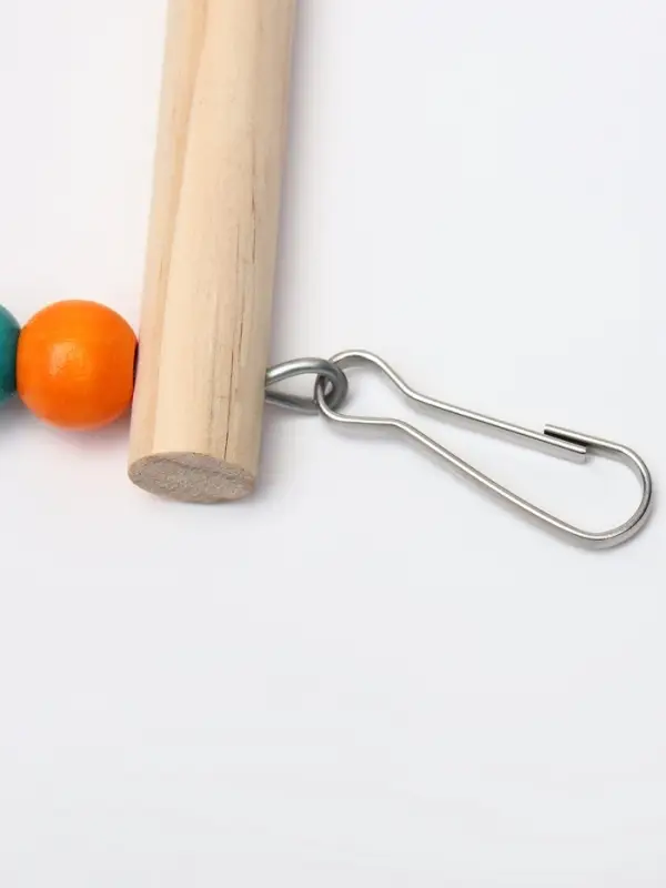 Игрушка для птиц &laquo;Лесенка с бусинами&raquo; 6 ступеней, 37 см, цвет МИКС