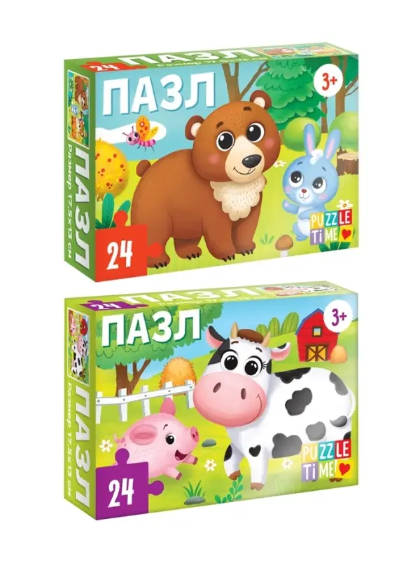 Пазлы &laquo;Любимые сказки и животные&raquo;, большой набор 10в1