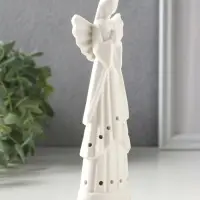 Сувенир керамика "Девушка-ангел в мантии" белый 5,4х3,4х17,7 см